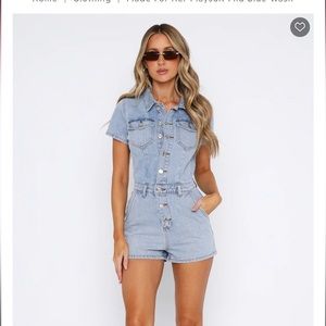 Made For Her Playsuit Mid Blue Wash